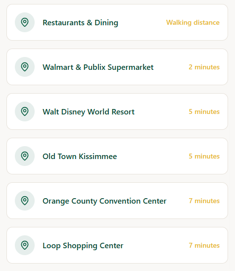 distance to local points of interest