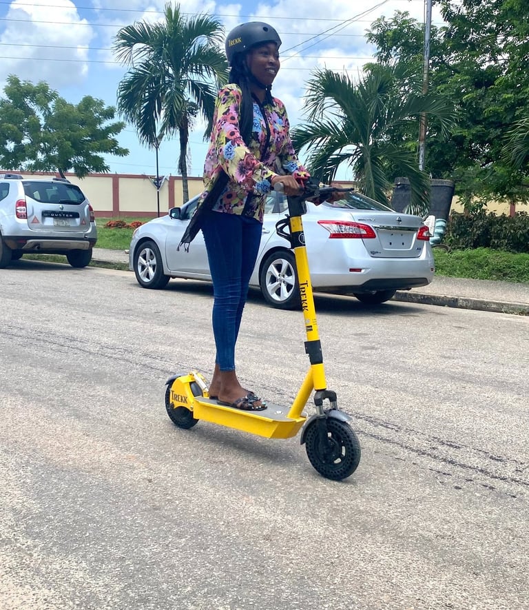 Lady on Trekk Scooters at Lagos State University