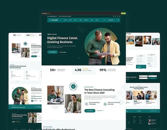 portafolio de diseño de una paginas web sobre, negocios y finazas.