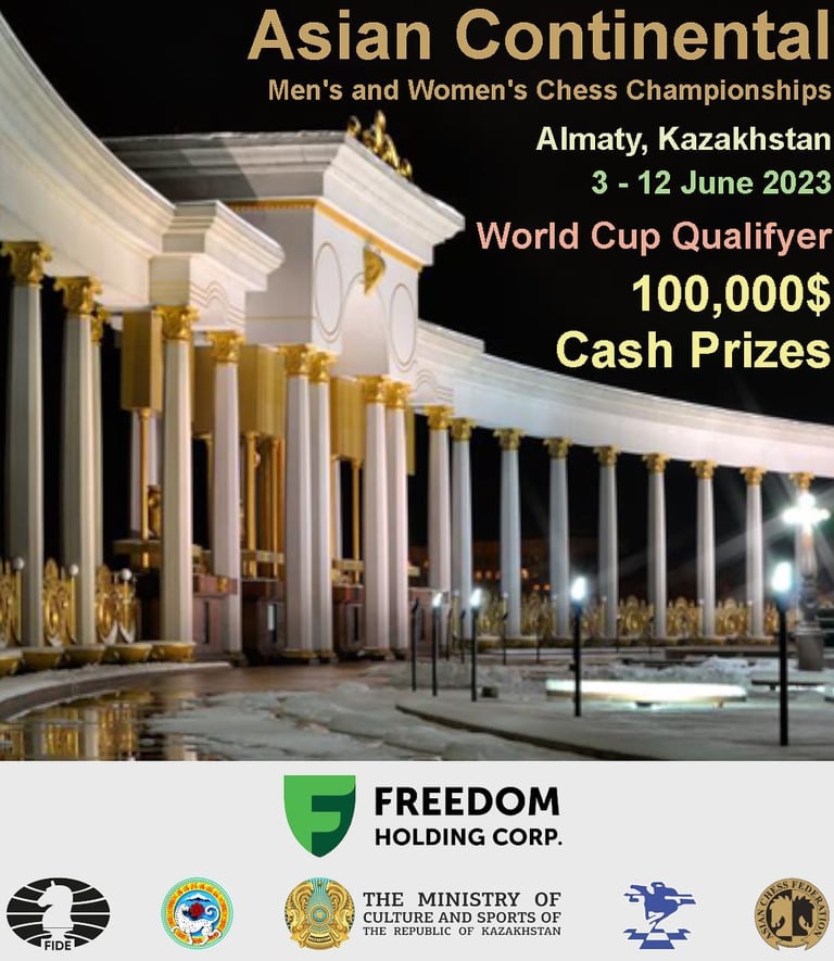 Asian Continental Chess Championships 2023 by Asian Chess Federation at Almaty Kazakhstan