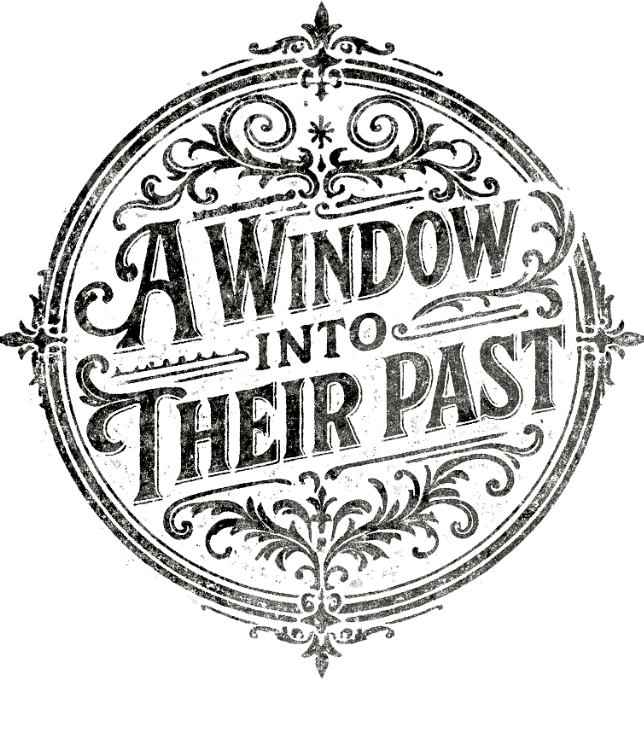 /logo in vintage engraved lettering with Victorian flourishes on parchment.