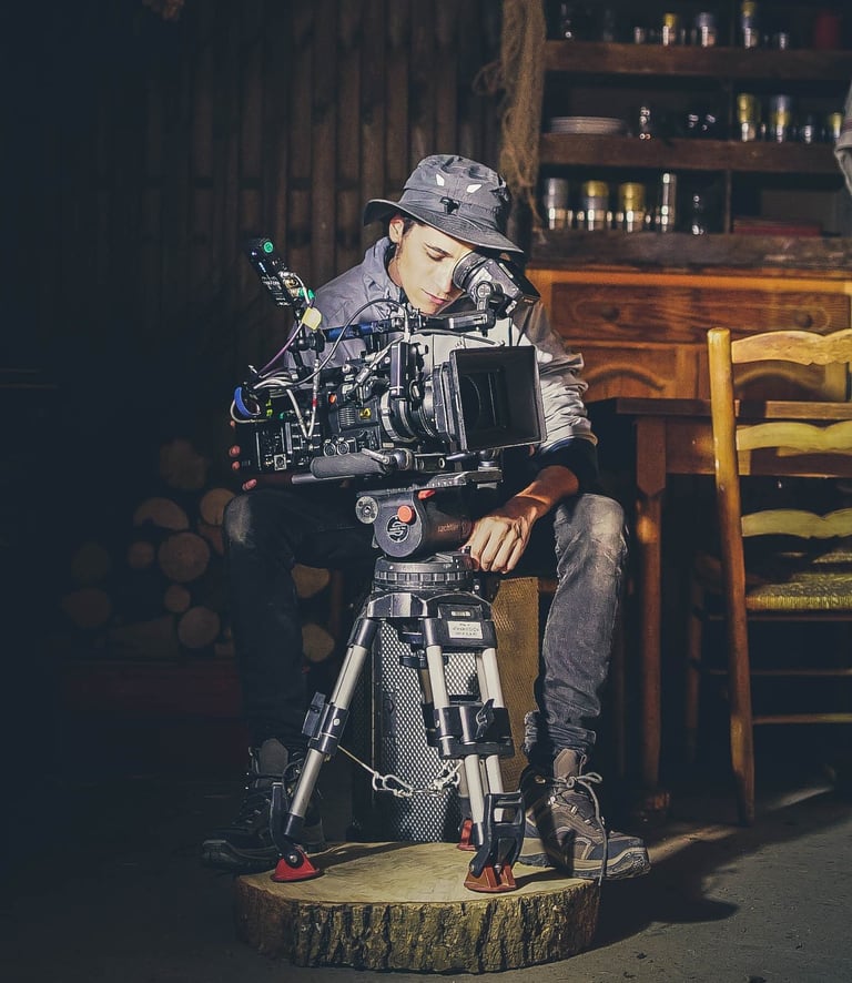 videaste geoffrey rodriguez sur un plateau de tournage