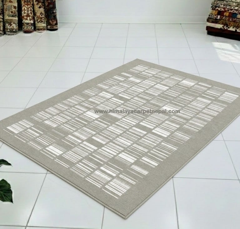 Custom Rugs - Contemporary geometric area rug, hand-knotted in Tibet with premium craftsmanship