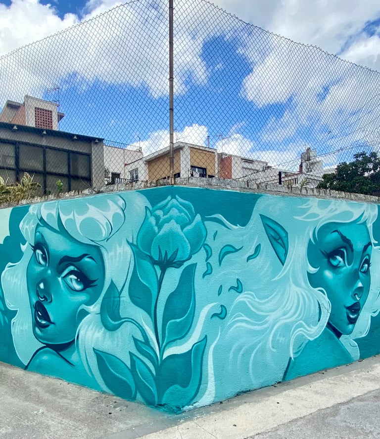 Unity - Mural in Barcelona, muralism, street art, urban art by Ona Salvador.
