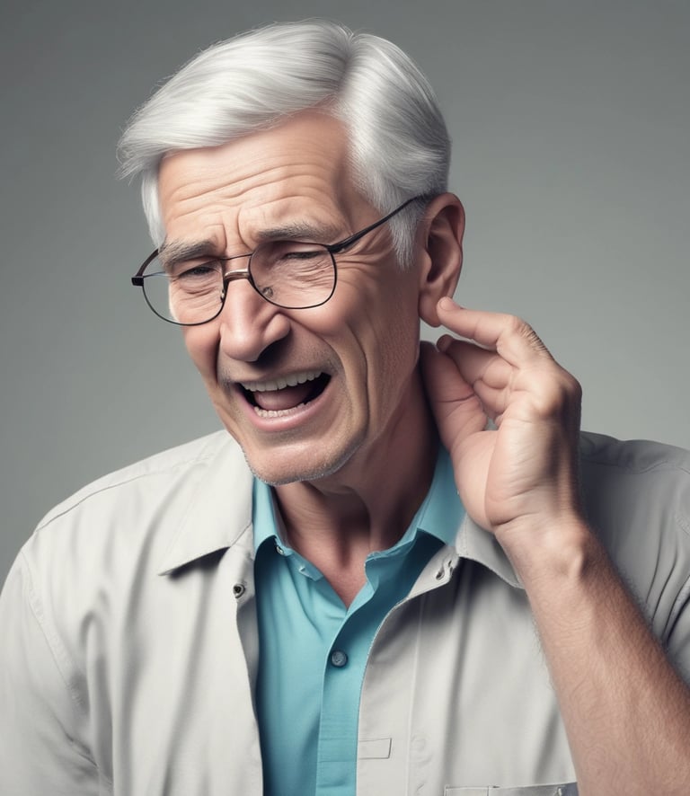 a person with the hand on the head