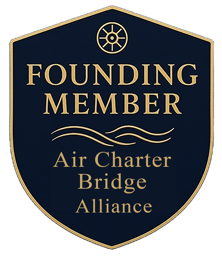 Intelli.Jet founding partner badge for the Air Charter Bridge Alliance