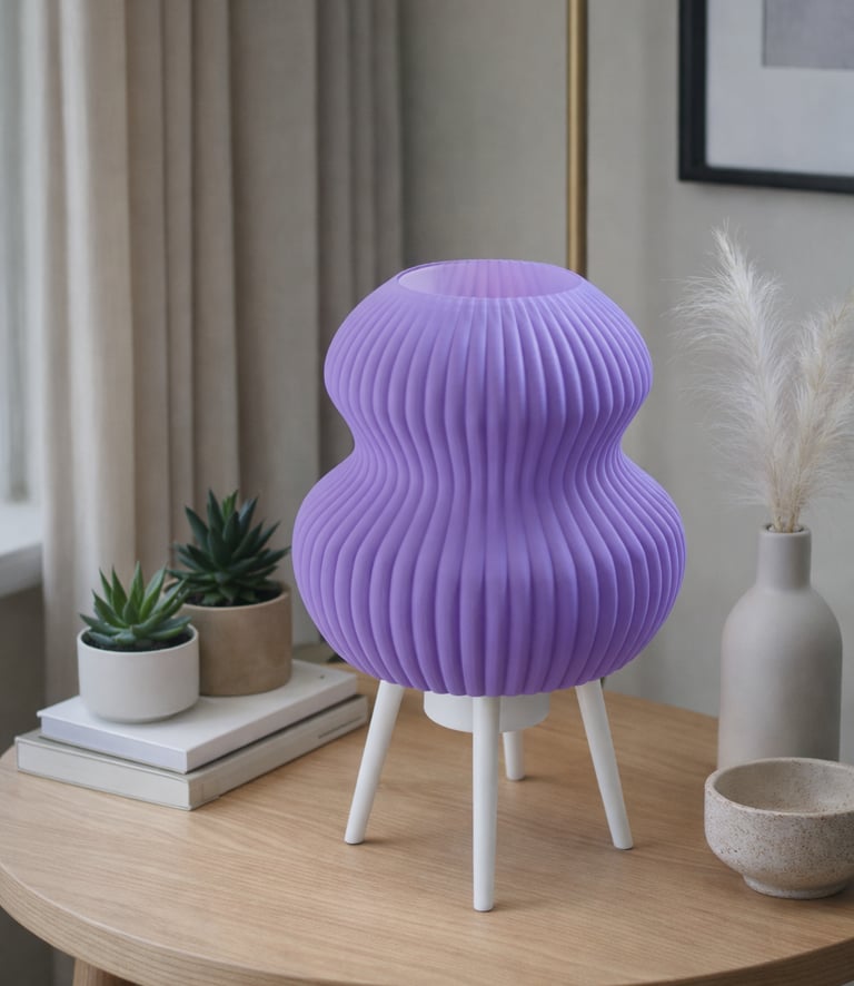Modern purple table lamp for luxury home interiors