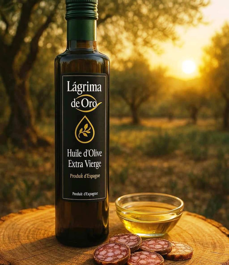 une bouteille d'huile d'olive de 500ml extra vierge lagrima de oro