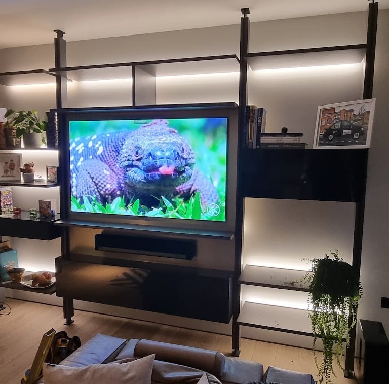 MountMyTV - LG 65" OLED C4 mounted on to a custom built media wall