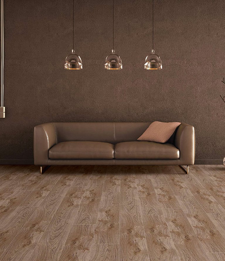 Oak Wheat Laminate Flooring Installed Image