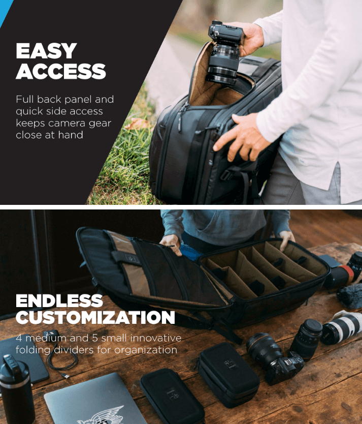 Nomatic lightweight travel backpack for photography equipment