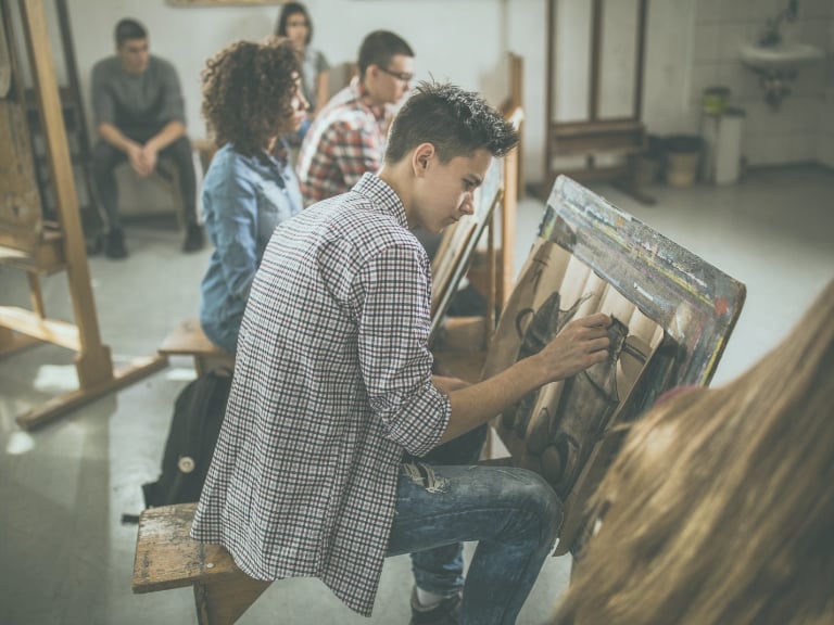 SWB Global Academy Nurturing Curious Minds Individualized Learning | Students in art class