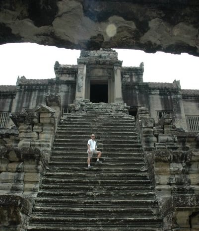 Nick Billington at the Temples of Angkor Wat, Siem Reap, Cambodia