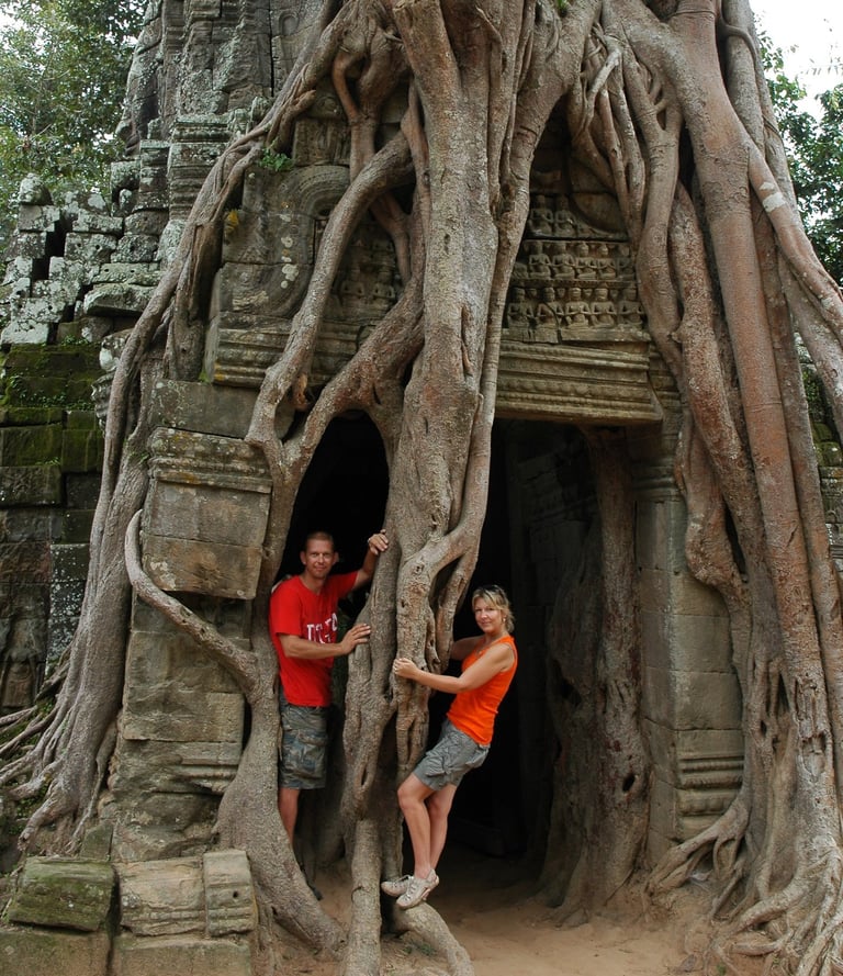 Nick and Tracey Billington at the Temples of Angkor, Siem Reap, Cambodia