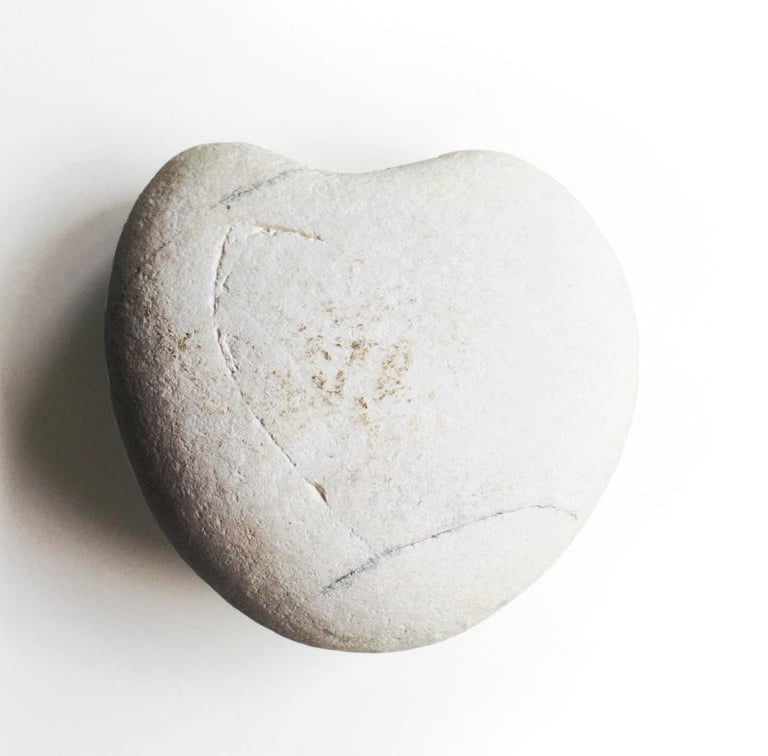 a heart shaped stone