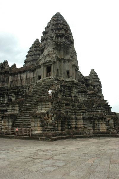 Nick Billington at the Temple of Bayon Angkor, Siem Reap, Cambodia