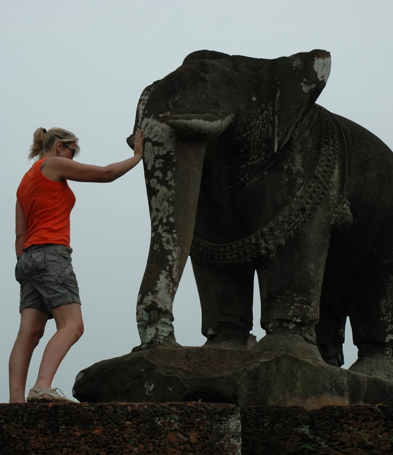 Tracey Billington at the Temples of Angkor, Siem Reap, Cambodia