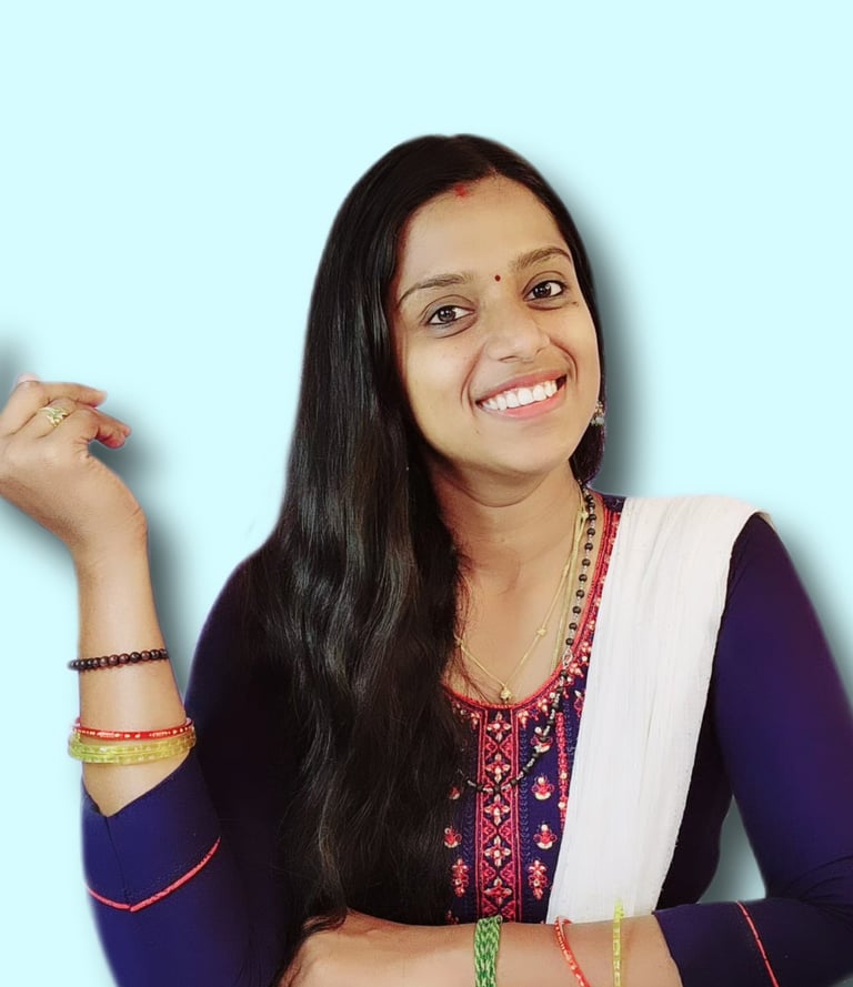 a woman in a blue dress and a pink scarf