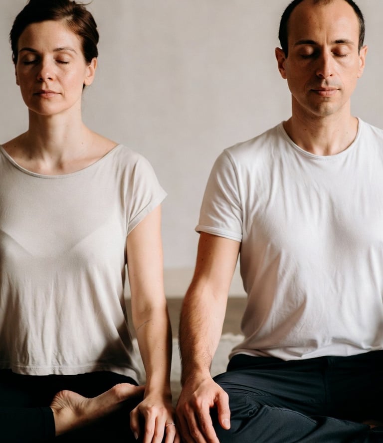couple meditating