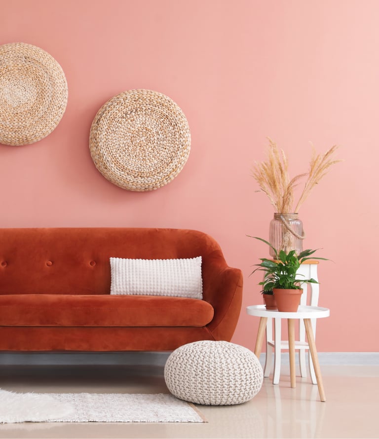 salon rangé, organisé, épuré, aux couleurs douces