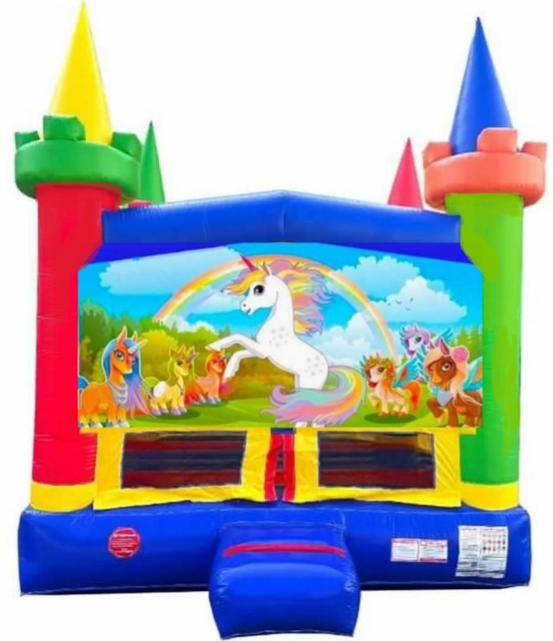 Medium Unicorns & Rainbow Ponies Moonwalk. Bookings 832-216-8423
