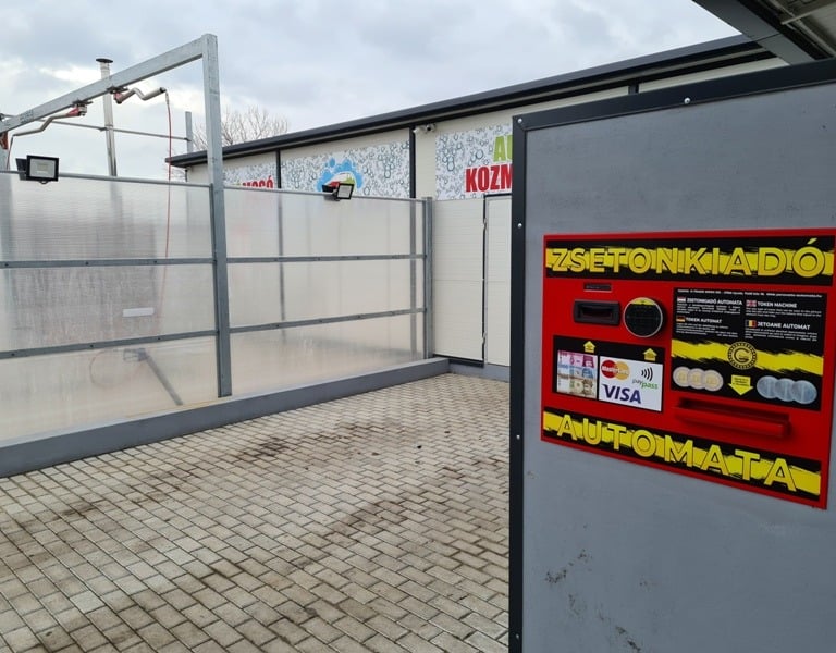 Érintő bankkártyás zsetonkiadó automata autómosókhoz, automata gyártás