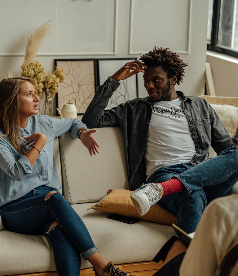 Couple therapy; a couple in marital therapy