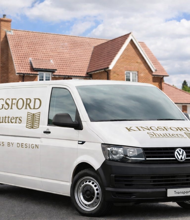 plantation shutters being fitted in a telford home