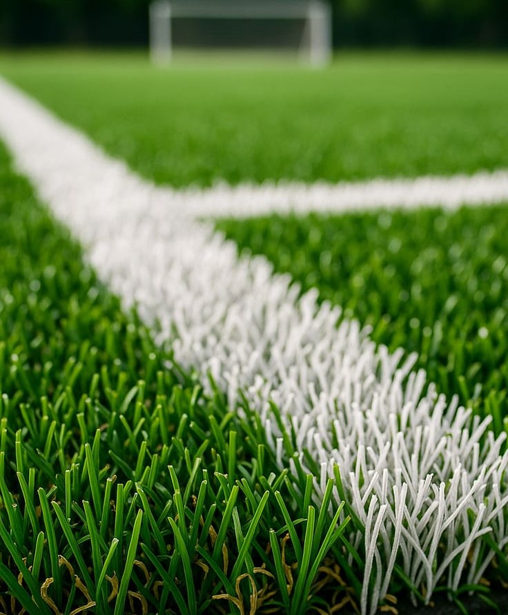 Rumput sintetis diberi pasir silika