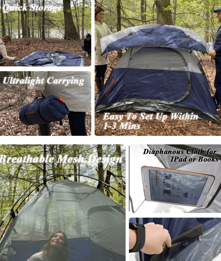 Hikpro tent that campers are setting up while camping