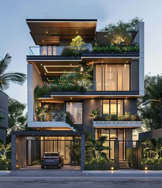 Modern Architecture- Front View of Modern Villa/ Bungalows