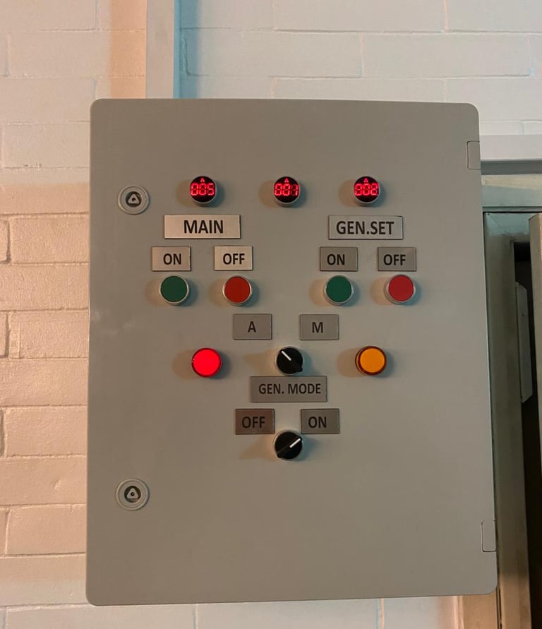 تنفيذ نظام متكامل يشمل المولد ولوحات ATS لضمان استمرارية التشغيل والحفاظ على استقرار الطاقة لجميع ال