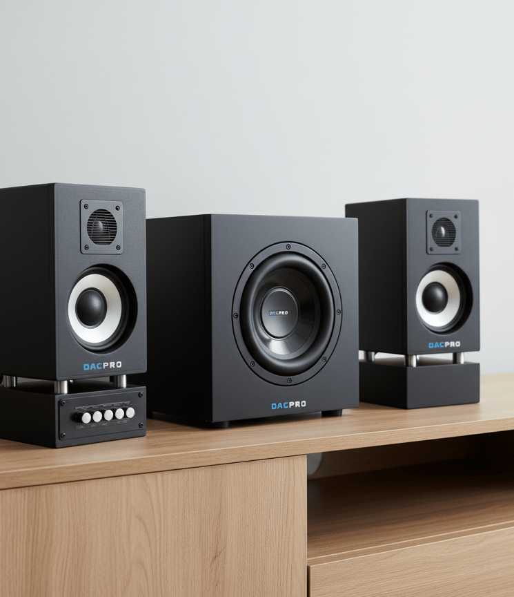 2.1 Bookshelf Speakers Front Elegant Look