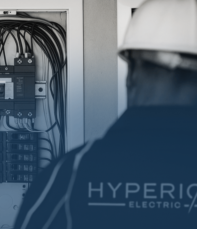 Hyperion Electric Master Electrician chekcing fixing an electric panel in Early Tx