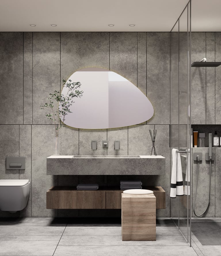 Bathroom made of travertine