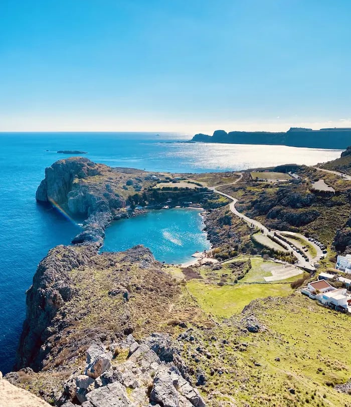 hearth shaped bay in Lindos Rhodes Greece