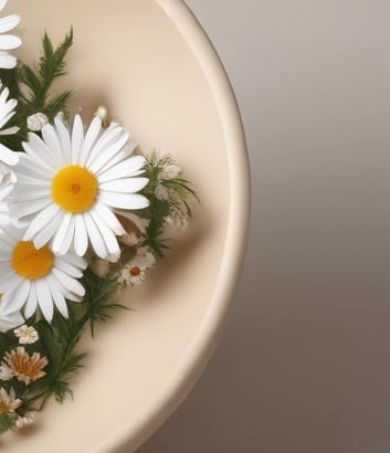 una ciotola piena di margherite fresche