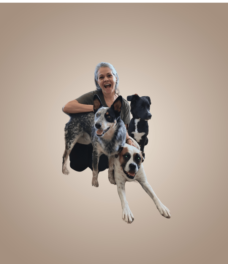 Reiki teacher with her animals