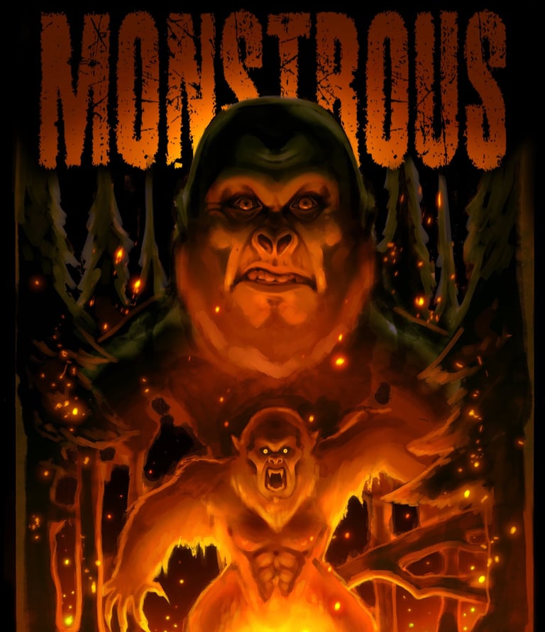Monstrous by Ty Alexander novel cover featuring Bigfoot and Yeti 