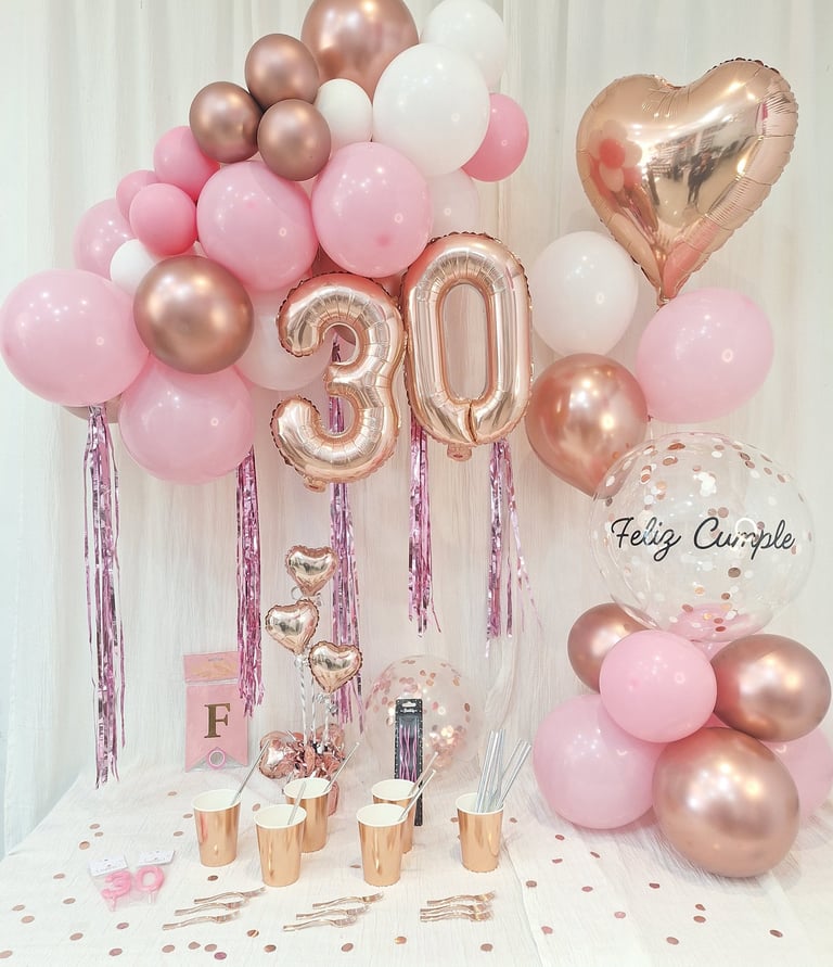 Globos rosa viejo gold rose