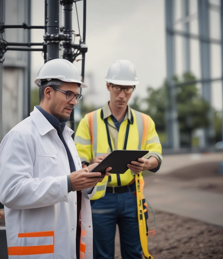 Close-up of a technician configuring LTE network hardware with a laptop.