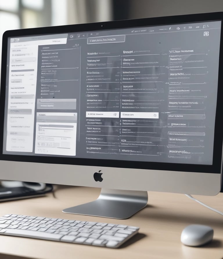 Close-up of hands typing on a laptop keyboard with lines of code reflecting on the screen, set against a slate grey background.