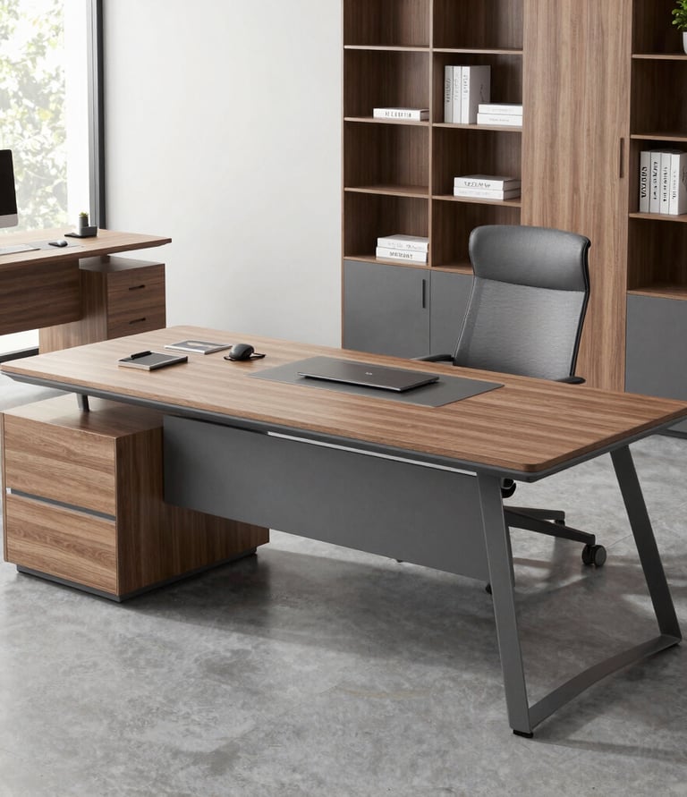Modern office workspace with a team collaborating around a laptop.