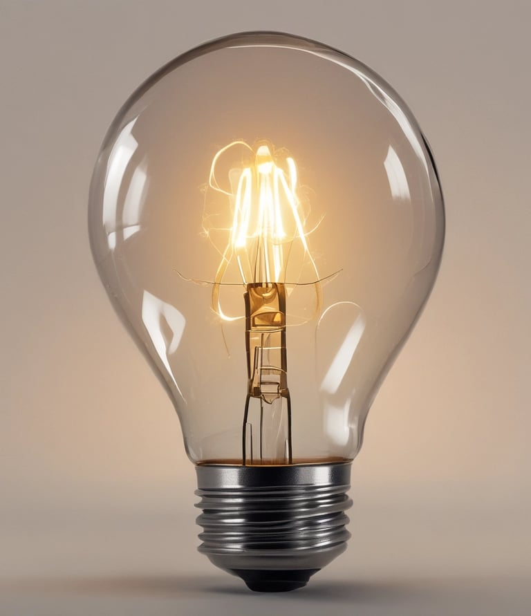 UNA LAMPADINA DI VETRO CHE SI ILLUMINA