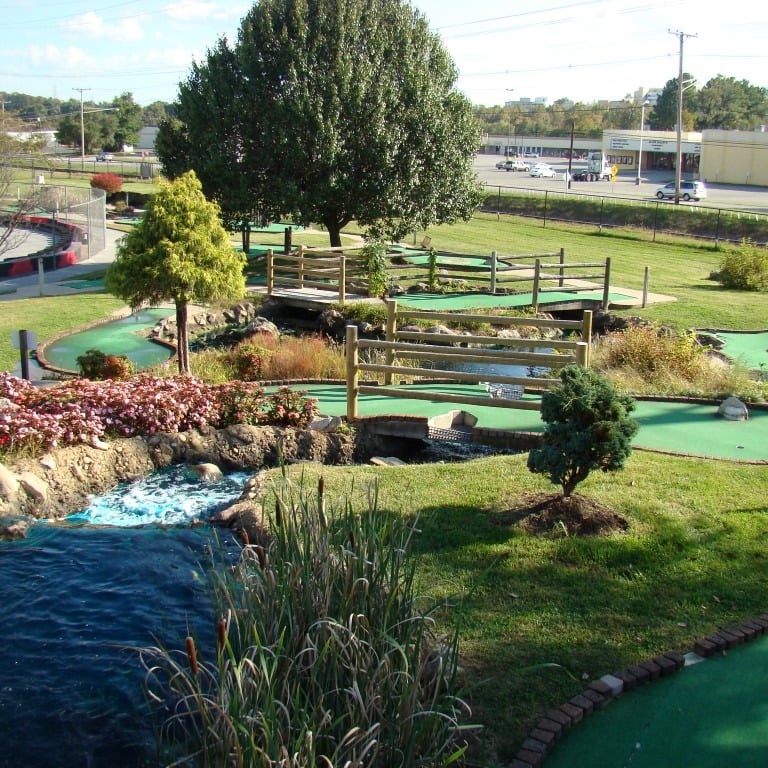 mini golf course with water