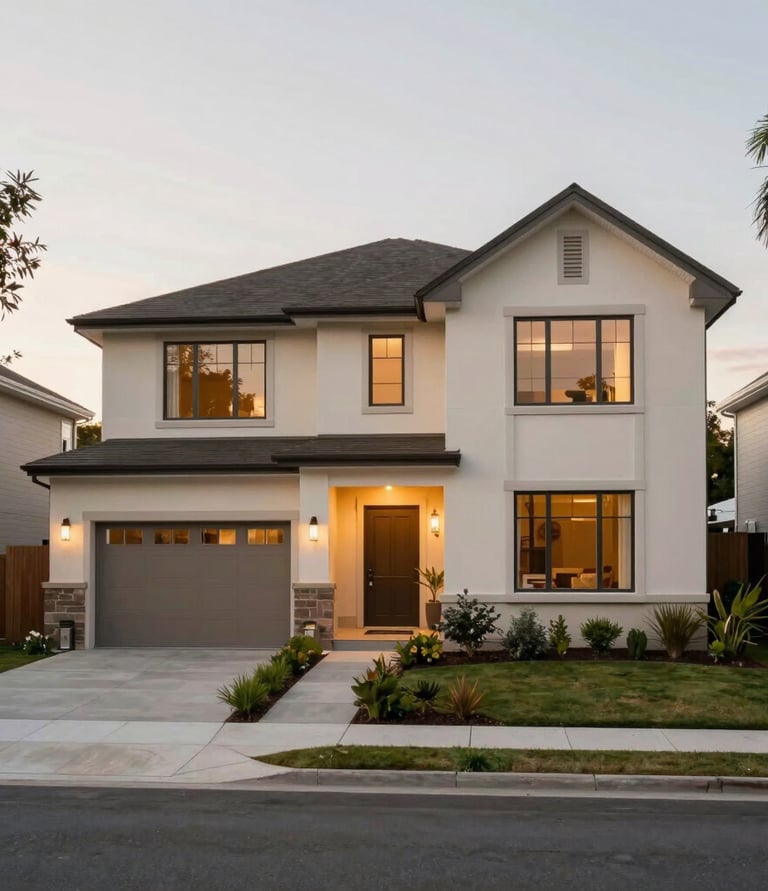 A welcoming mortgage advisor discussing loan options with a young couple in a bright, modern office.