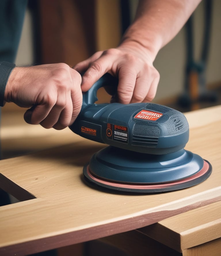 Close-up of a craftsman’s hands shaping a smooth wooden bowl in a bright workshop.