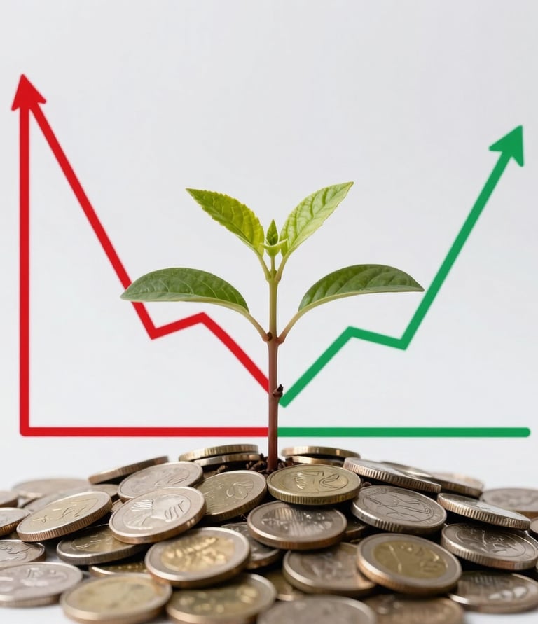Hands typing on a smartphone showing a clean, simple calculator app interface.