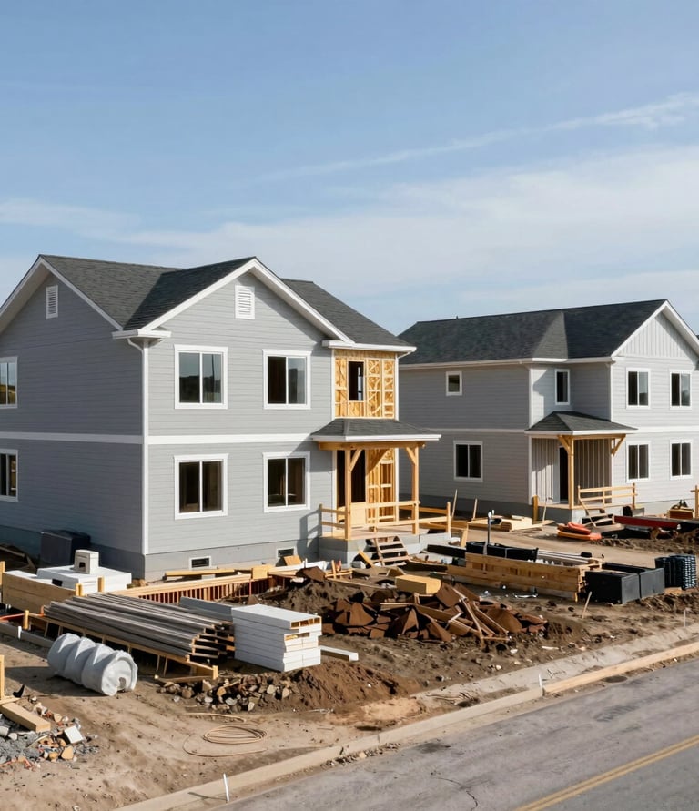 Construction crew laying foundation on a new affordable home site in HRM, Nova Scotia.