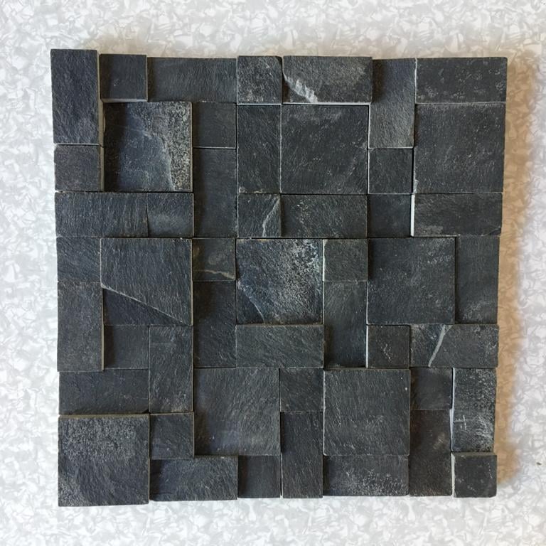 pedra ferro black mosaico em tela para parede interna e externa rústico elegante fácil instalar